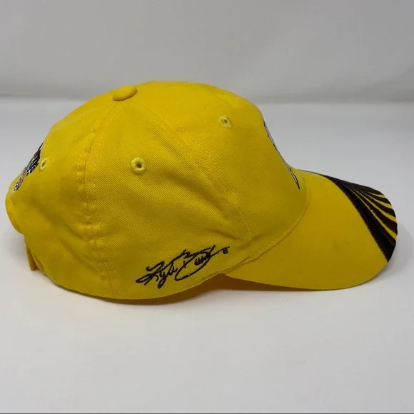 Mens Kyle Busch #18 M&Ms NASCAR Racing Strapback Hat Cap Yellow Adjustable - Picture 3 of 6